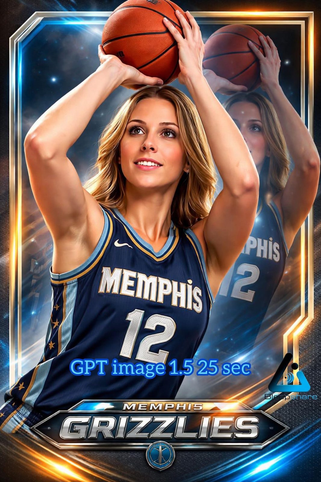 AI basketball jersey portrait created at the AI photo booth