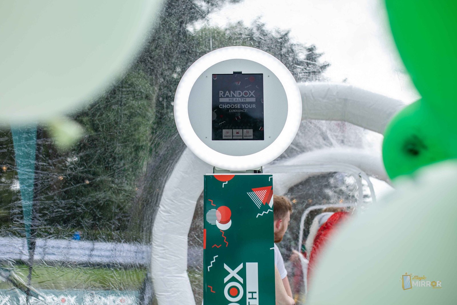 Ring light booth at the Randox outdoor brand activation
