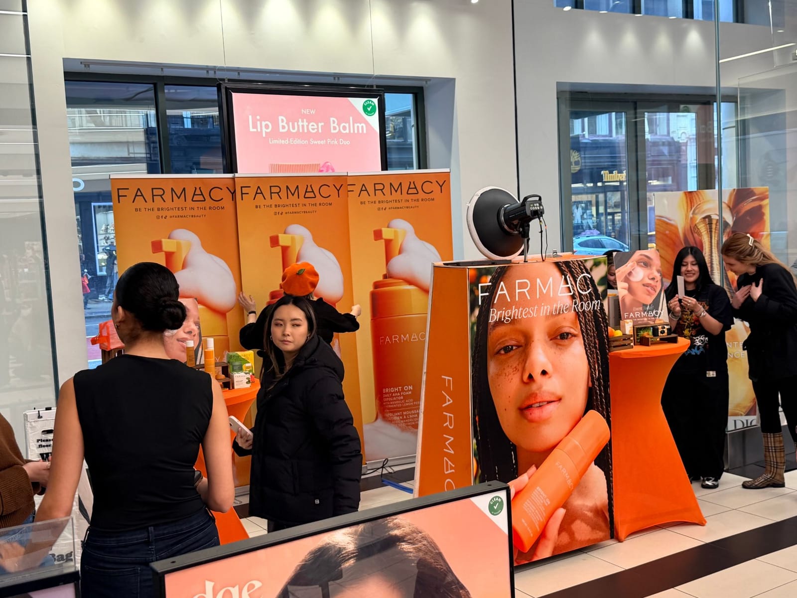 Farmacy Beauty retail activation — branded photo booth with instant prints
