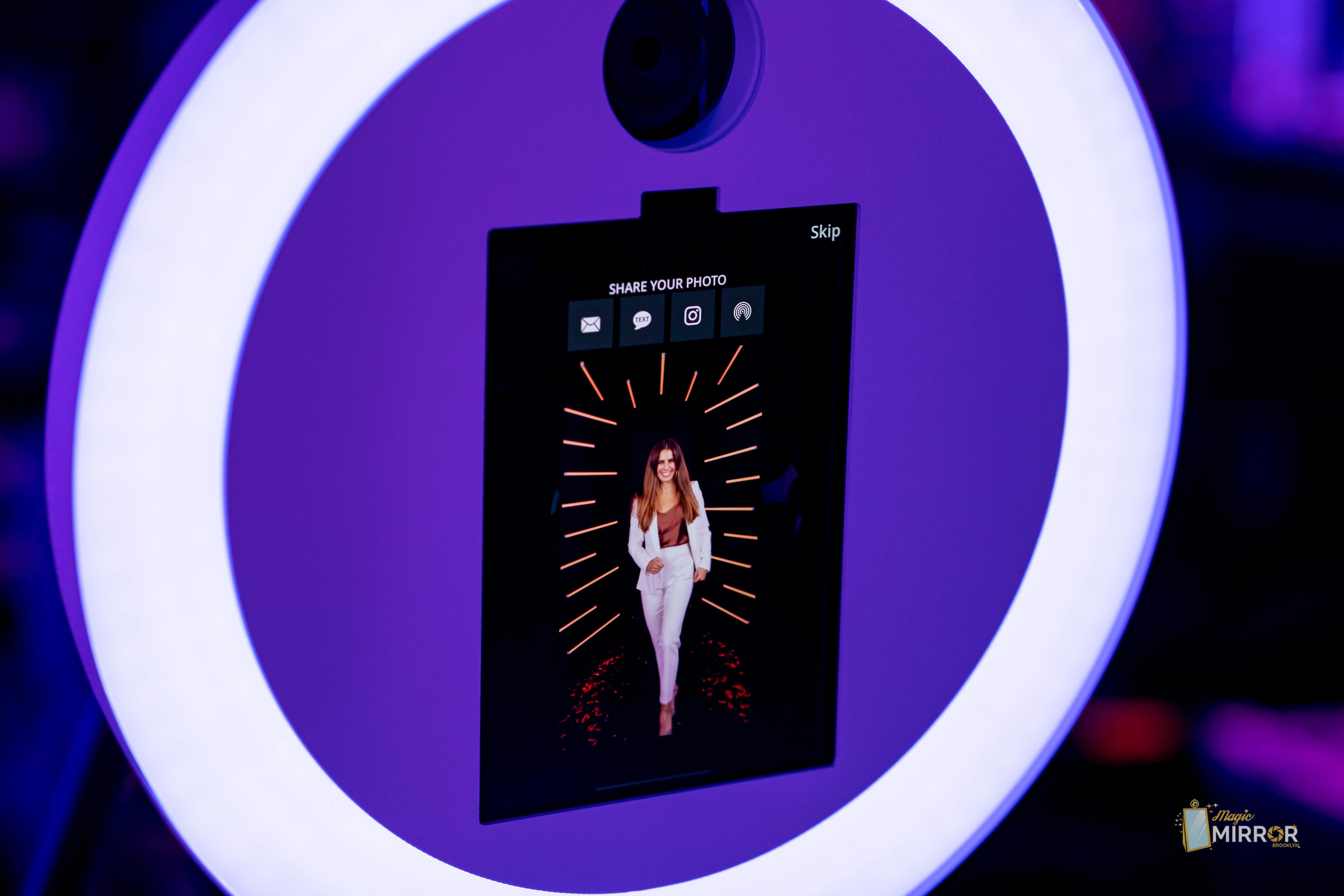 Instant photo sharing screen at a branded booth activation in NYC
