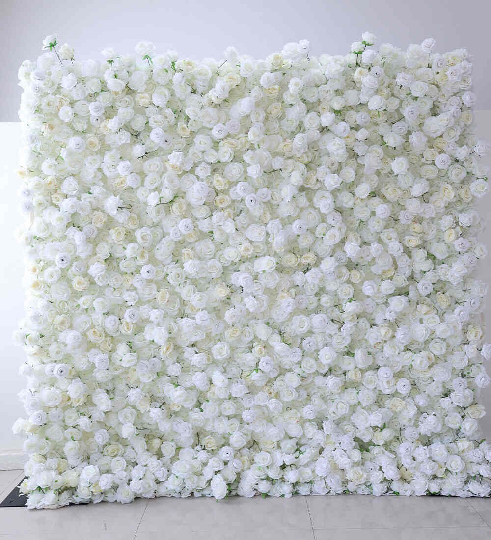 Pure white flower wall rental