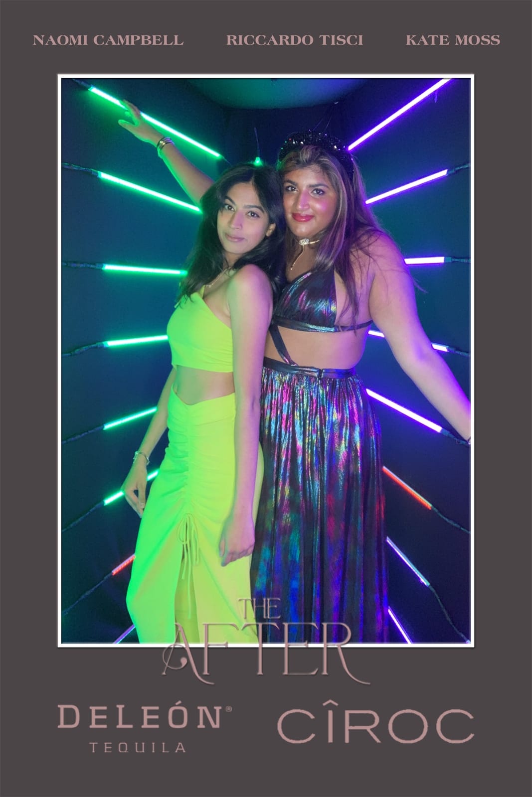Guests at THE AFTER neon tunnel photo booth