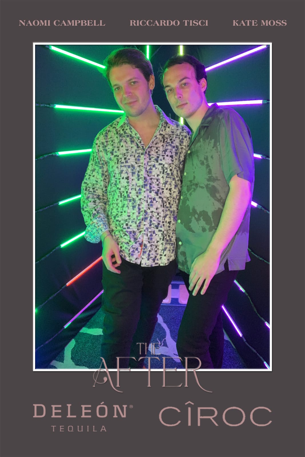 Guest celebrating at THE AFTER neon tunnel backdrop