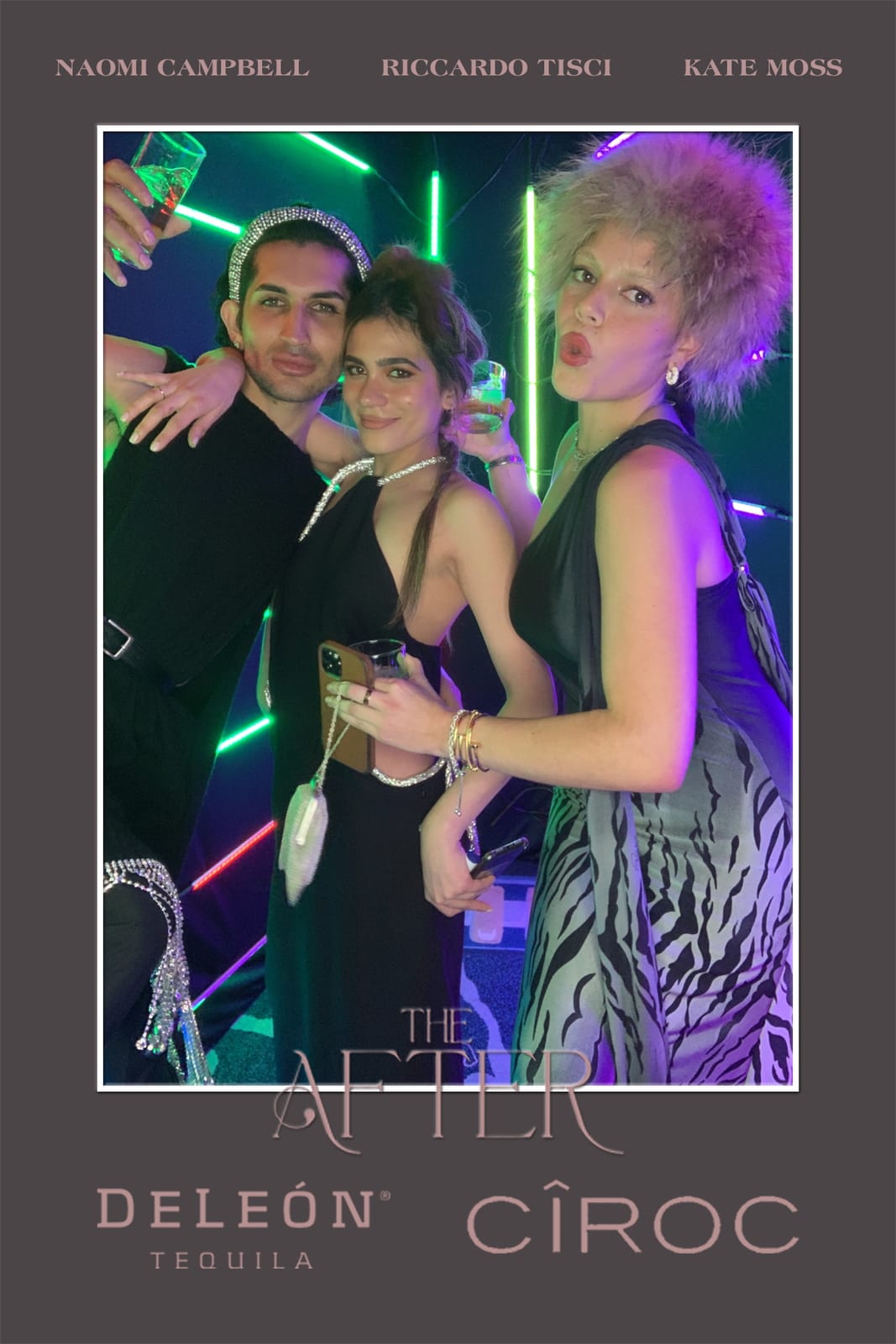 Guests posing at THE AFTER neon light-tunnel photo booth