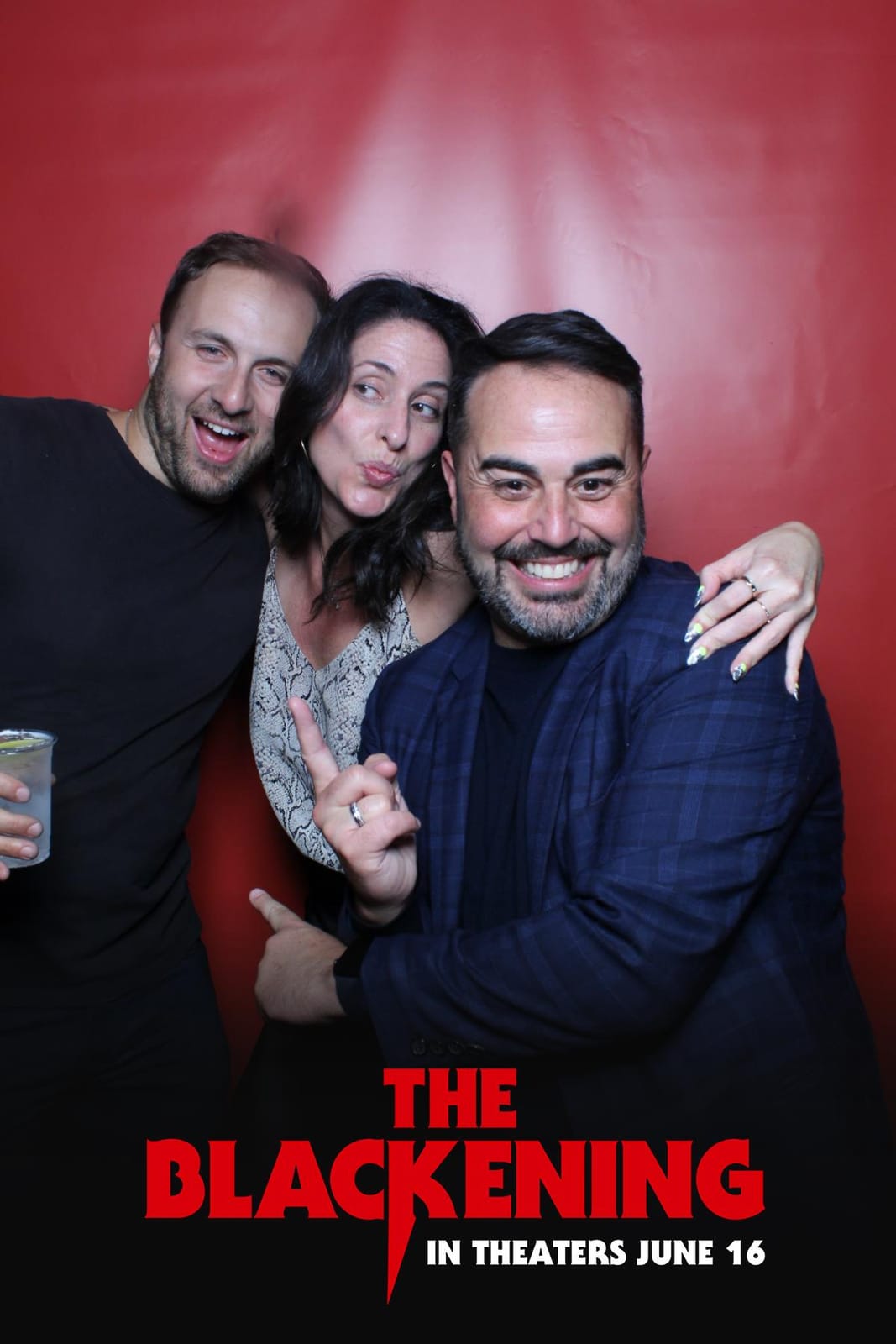 Two friends at The Blackening film premiere photo booth