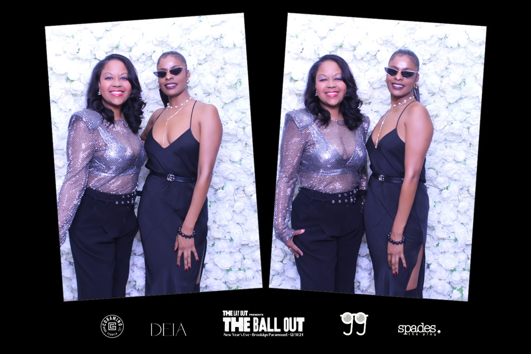 Two friends at The Lay Out's Ball Out New Year's Eve party