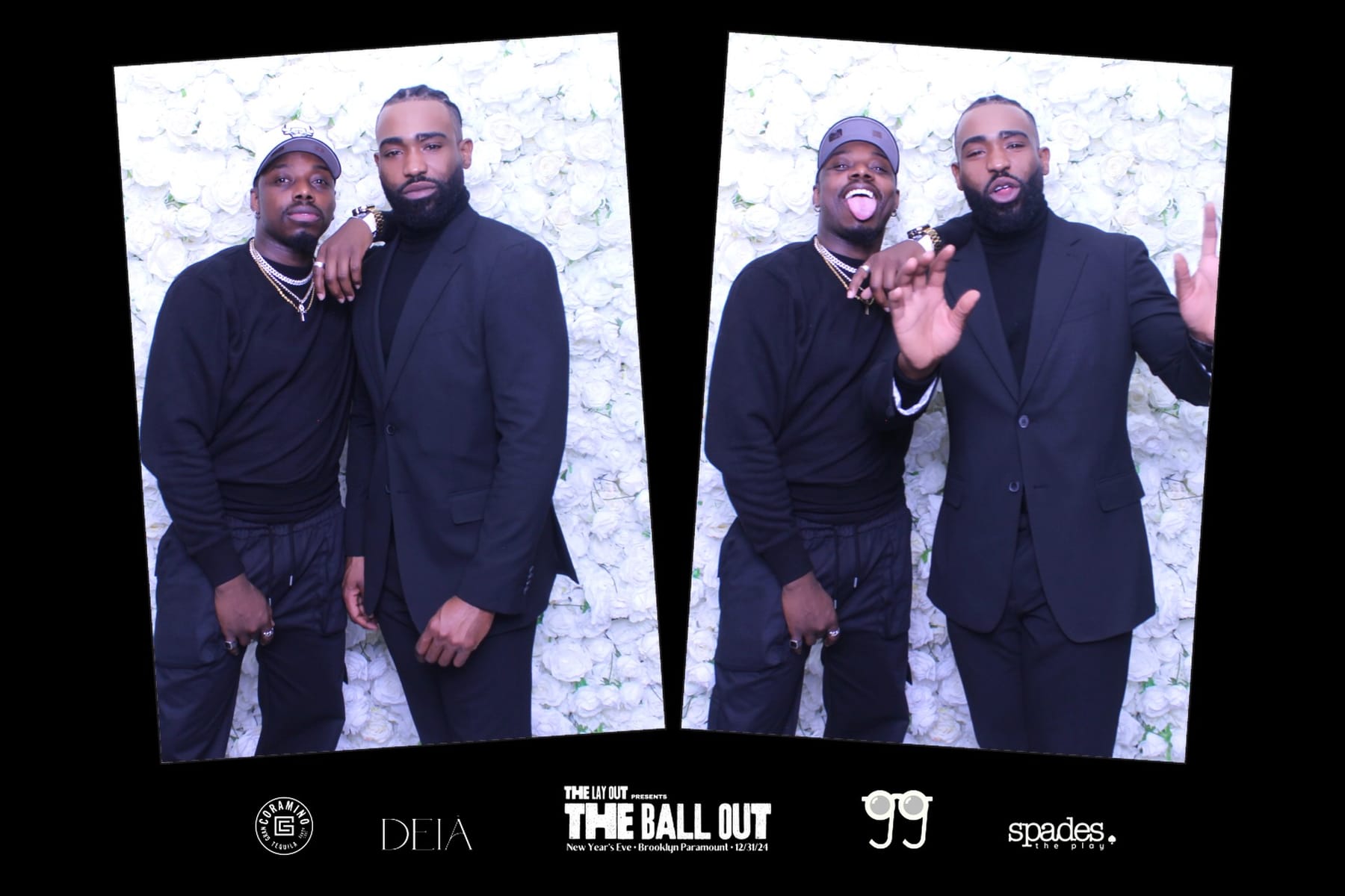 Two friends posing at The Ball Out at Brooklyn Paramount