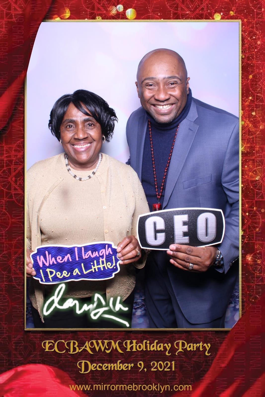 Guests posing at the ECBAWM Holiday Party 2021