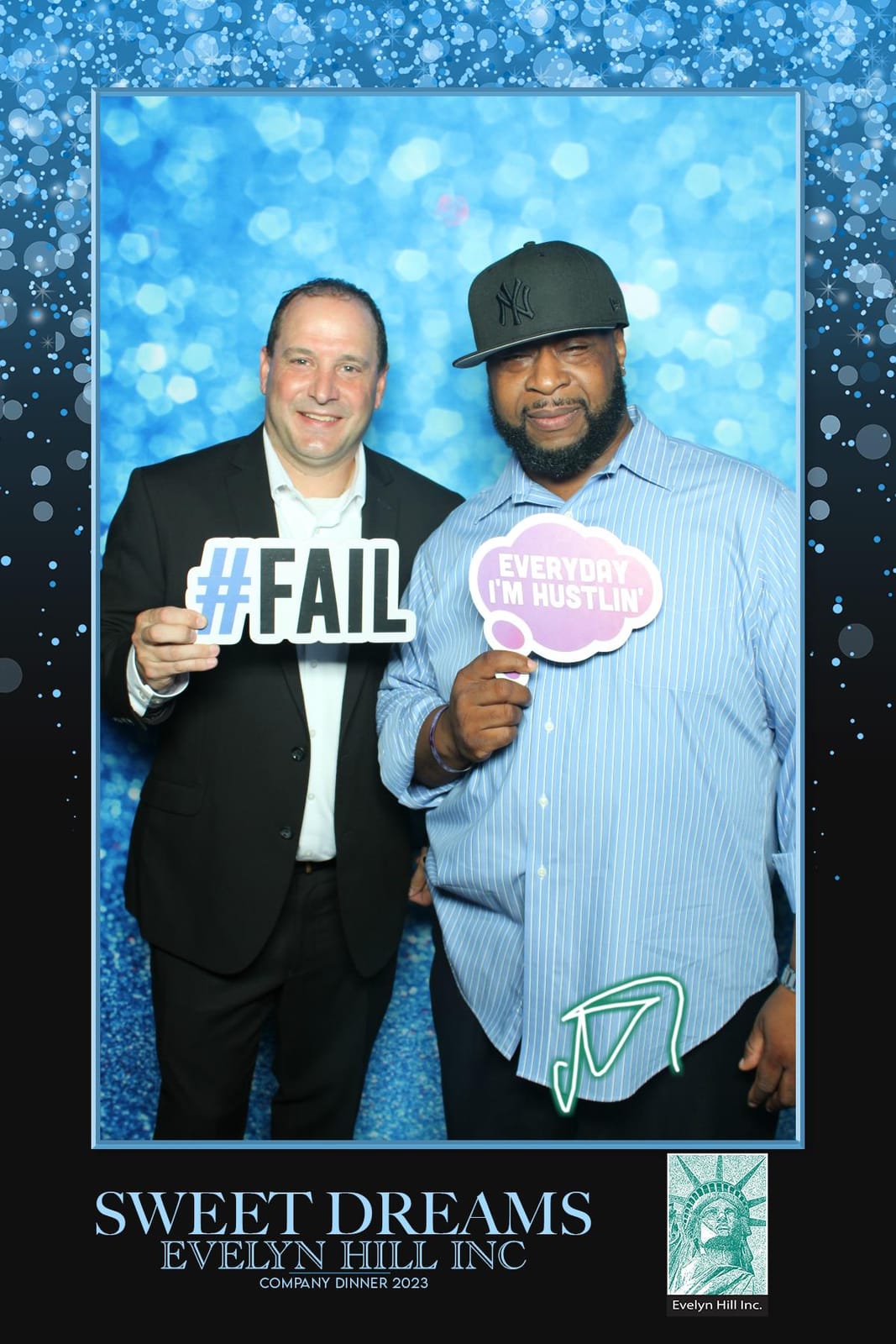 Guests posing at the Evelyn Hill Inc Sweet Dreams company dinner 2023