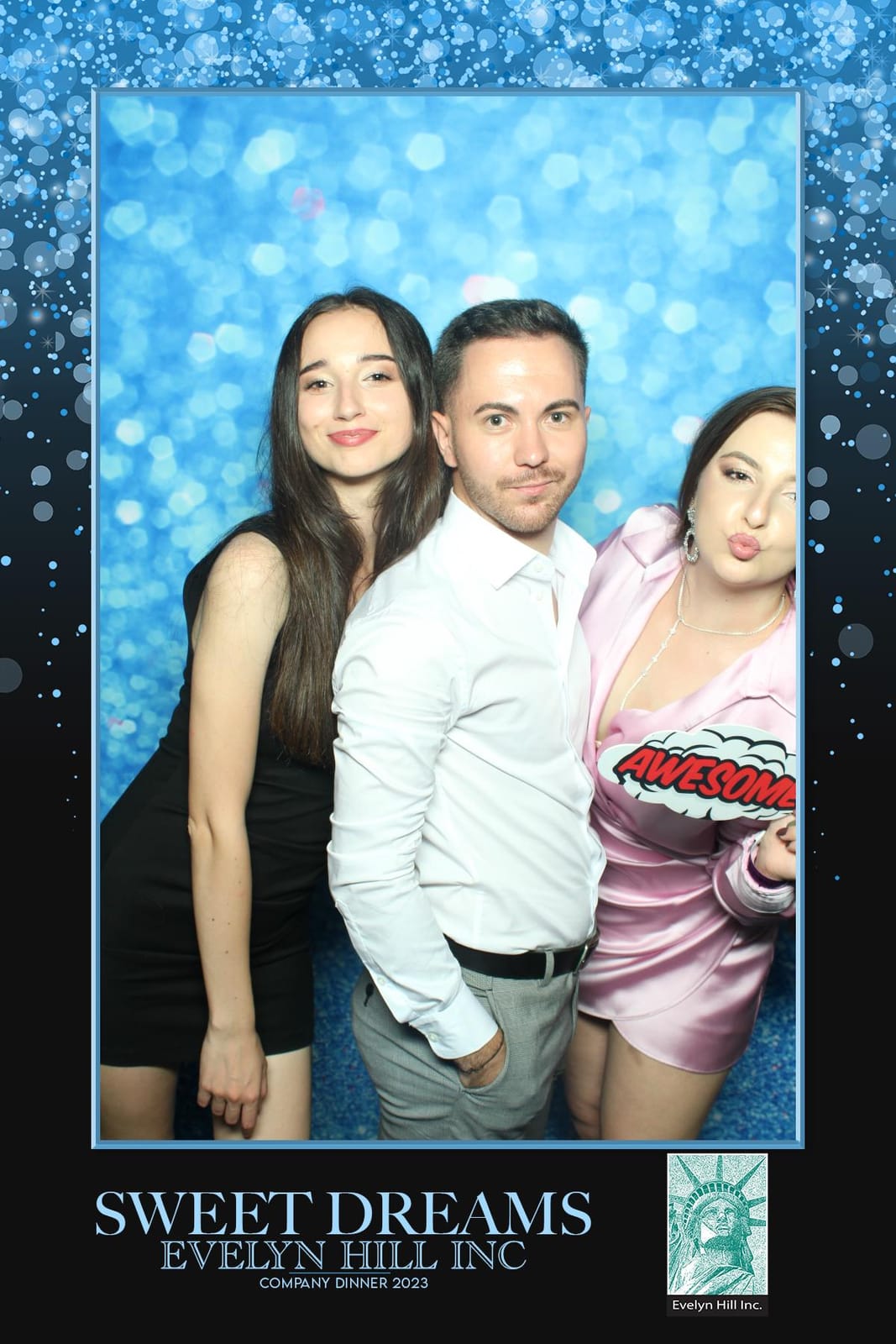 Colleagues celebrating at the Sweet Dreams company dinner