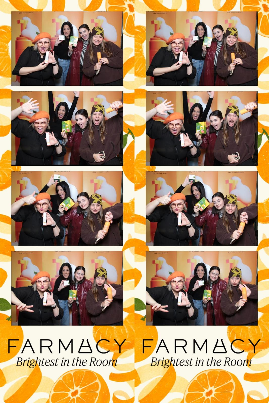 Group photo strip from the Farmacy Beauty Brightest in the Room event