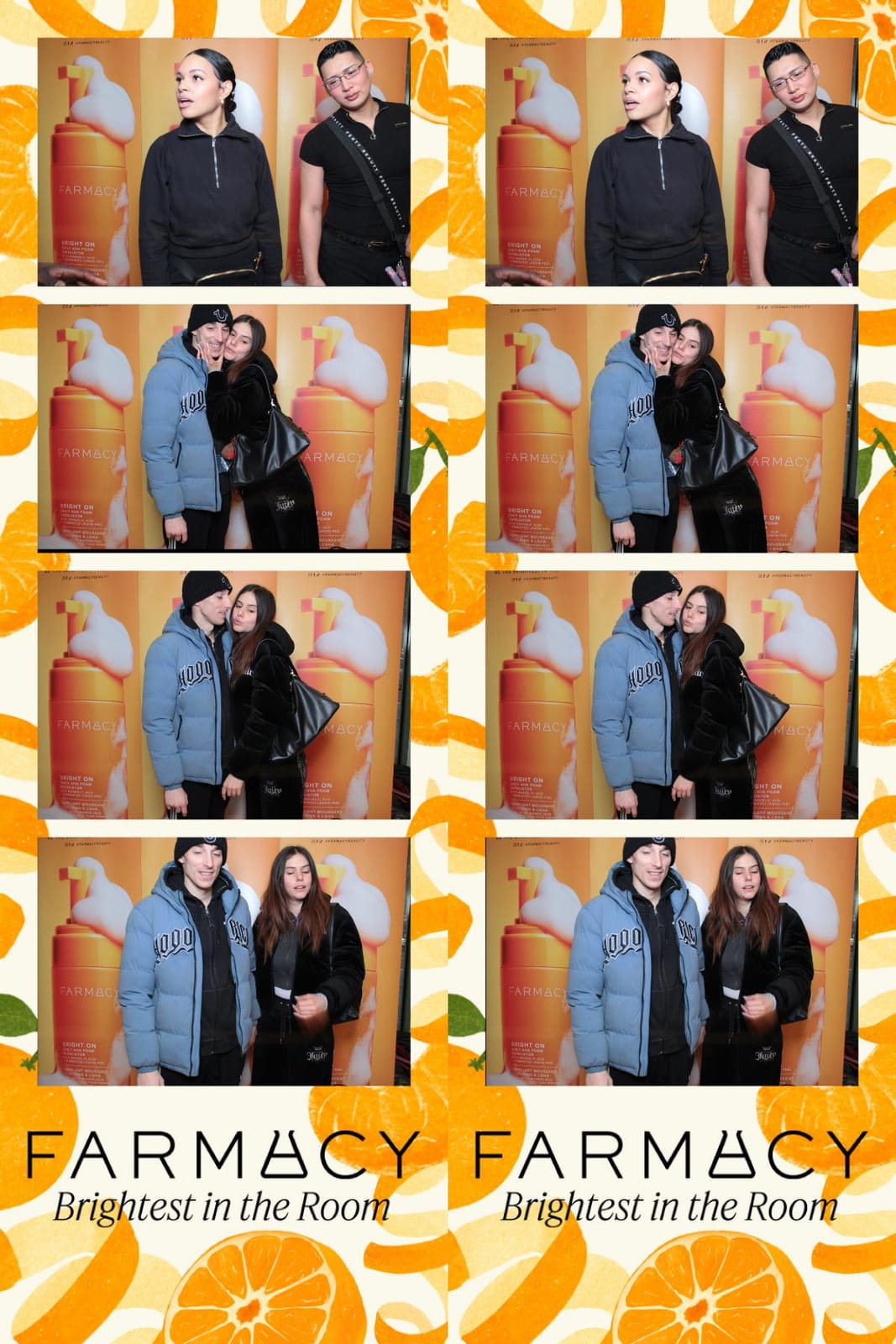 Farmacy Beauty photo strip with guests posing in the booth