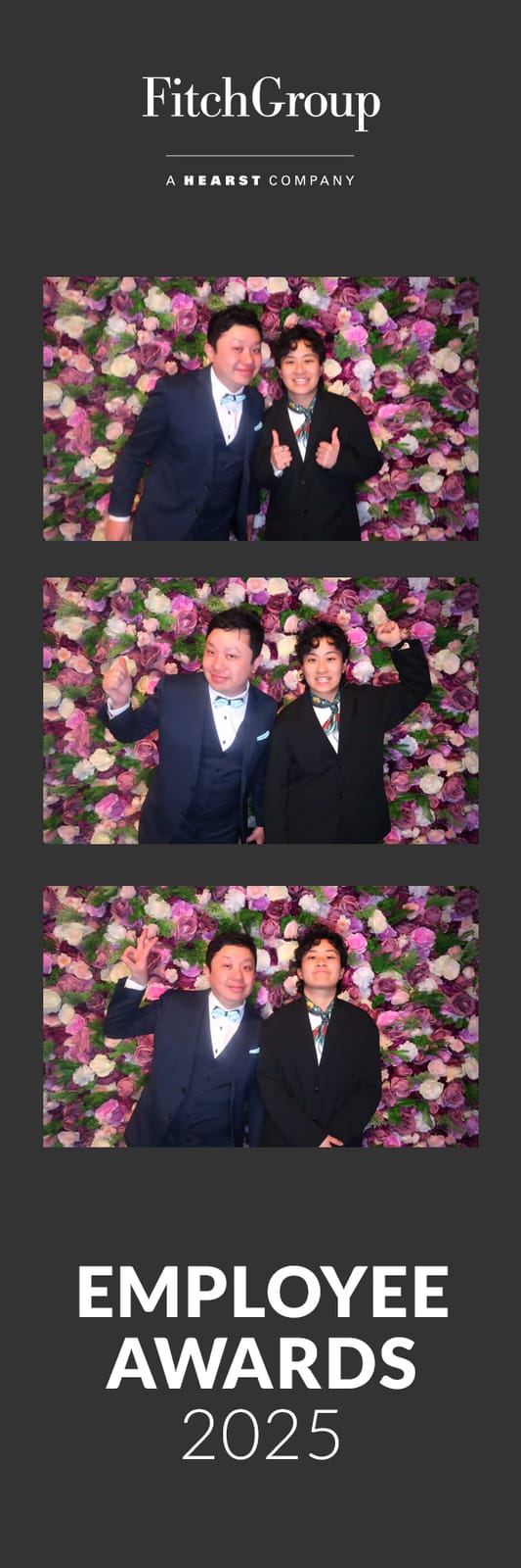 Guest at the FitchGroup rose flower-wall photo booth