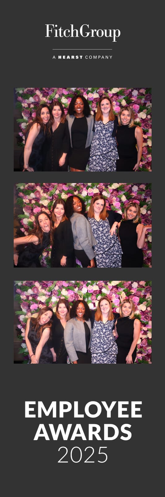 Guests celebrating at the FitchGroup Employee Awards booth