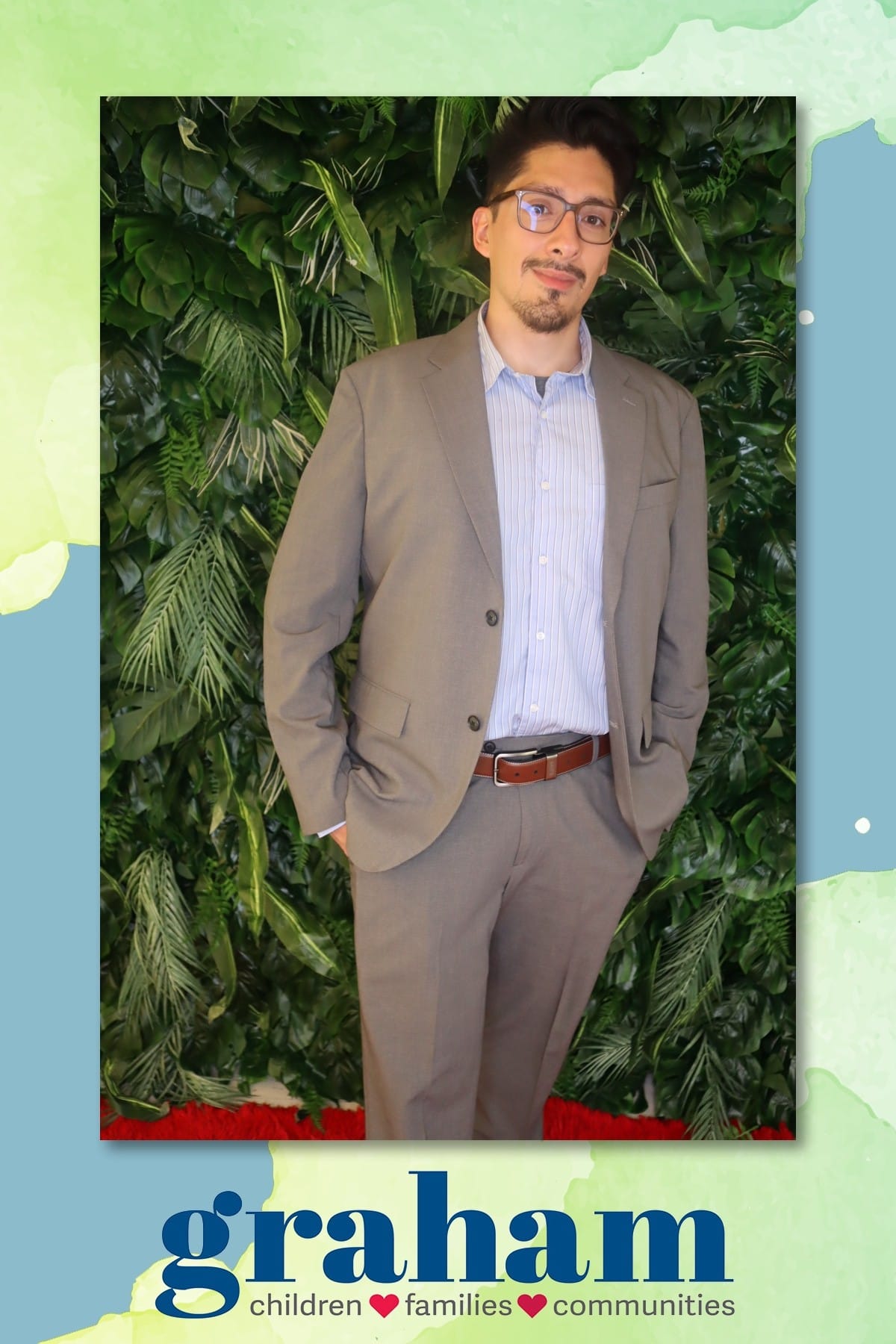 Guests posing at the Graham celebration photo booth