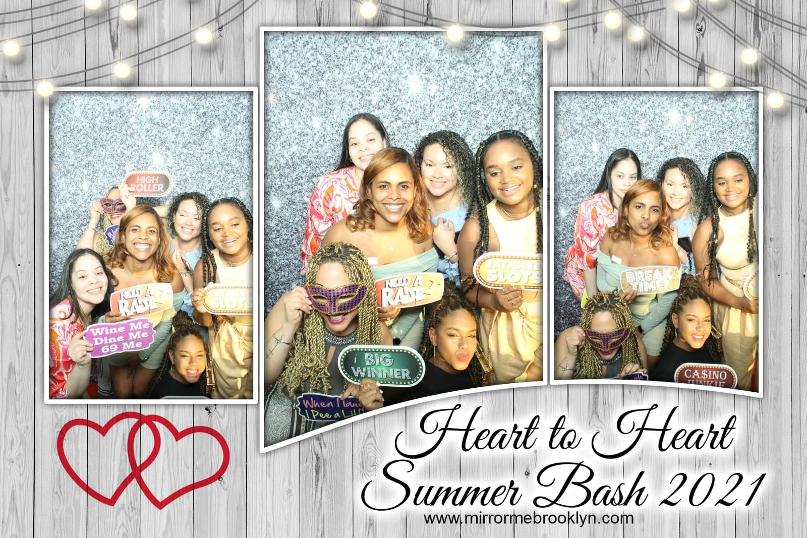 Friends at the Heart to Heart Summer Bash photo booth