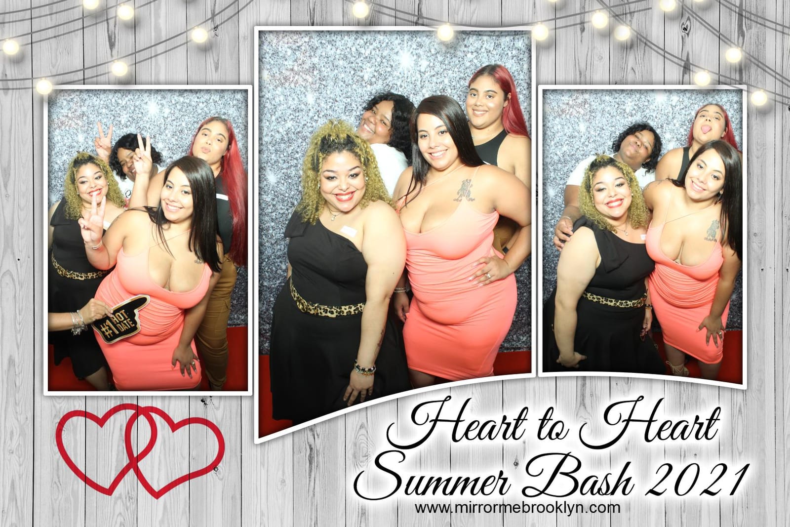 Guests at the Heart to Heart Summer Bash photo booth