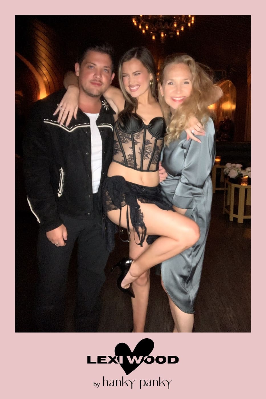 Three guests laughing together at the Hanky Panky launch