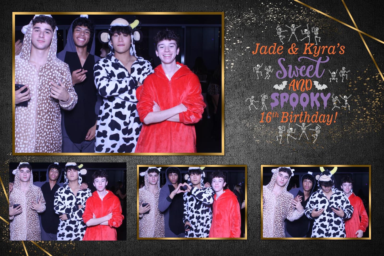 Guests at the Sweet and Spooky 16th birthday photo booth