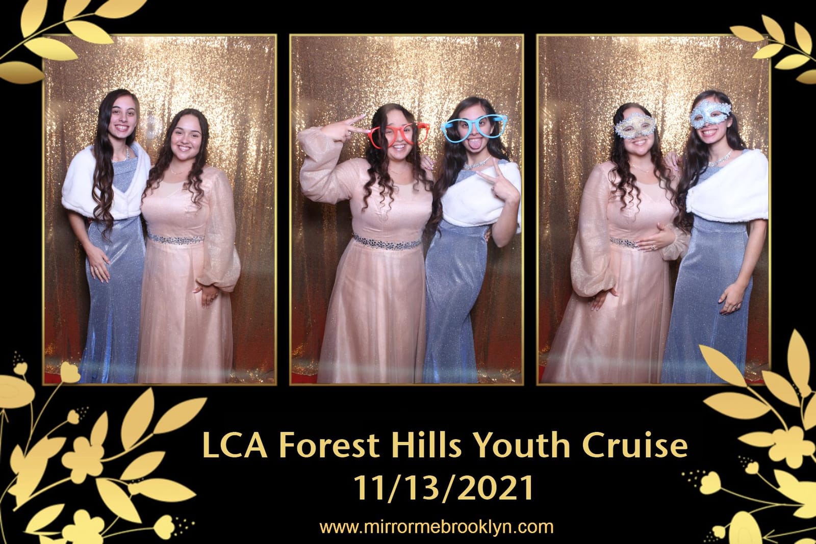 Guests posing at the LCA Forest Hills Youth Cruise photo booth
