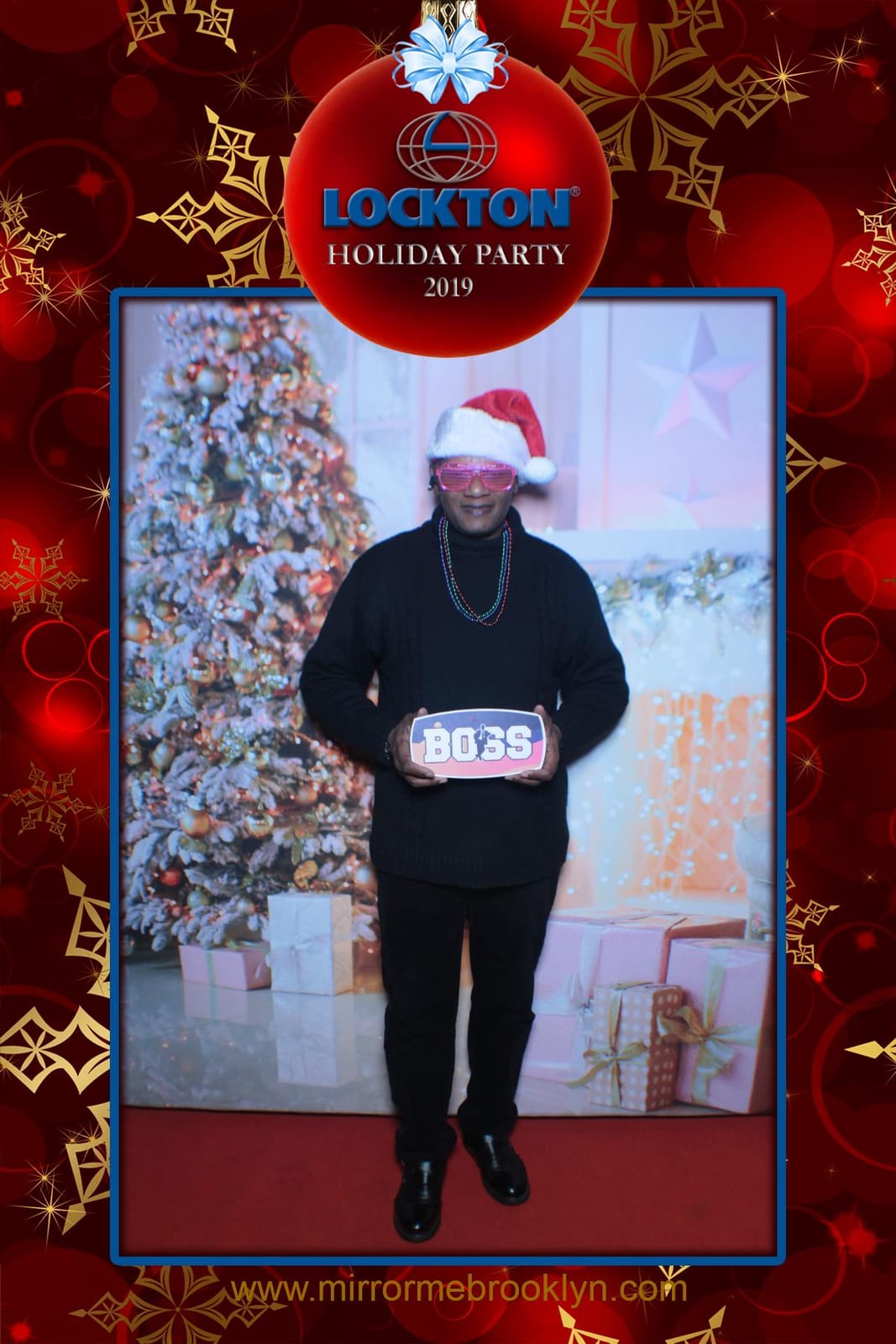 Colleagues celebrating at the Lockton Holiday Party