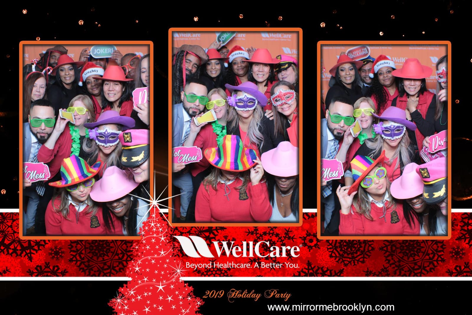 Guests posing at the WellCare Holiday Party 2019