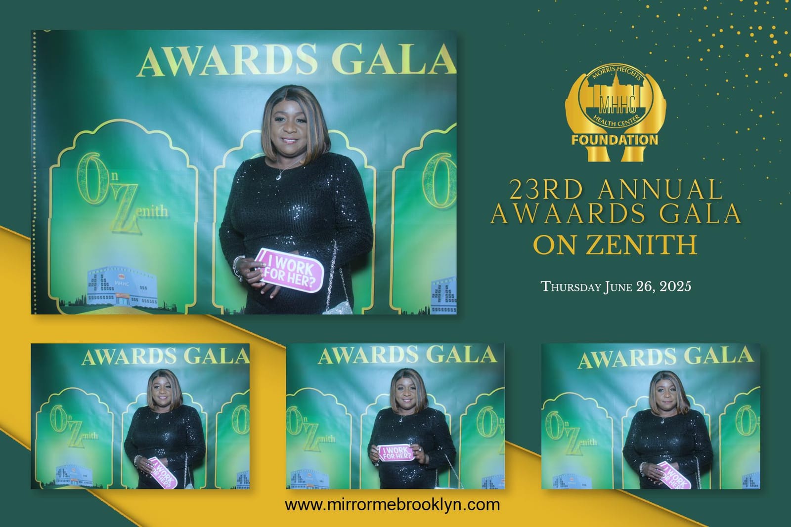 Awards gala guests at the four-shot photo booth