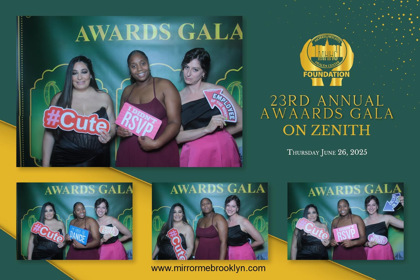 Attendees posing at the 23rd Annual Awards Gala booth