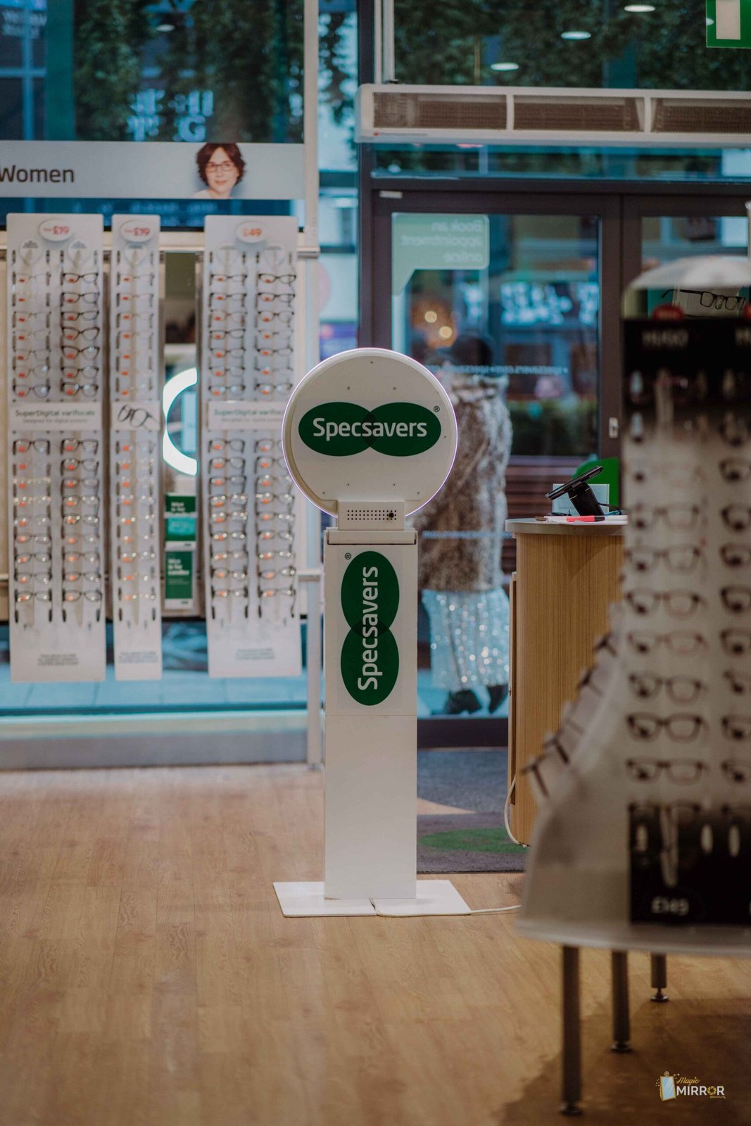 Branded selfie kiosk at an eyewear retail activation